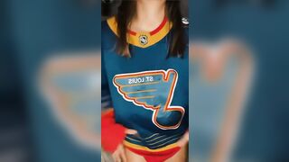 Curvy: If you take me to watch a hockey game, I'll take you back home to watch your cum cover my face and tits #3