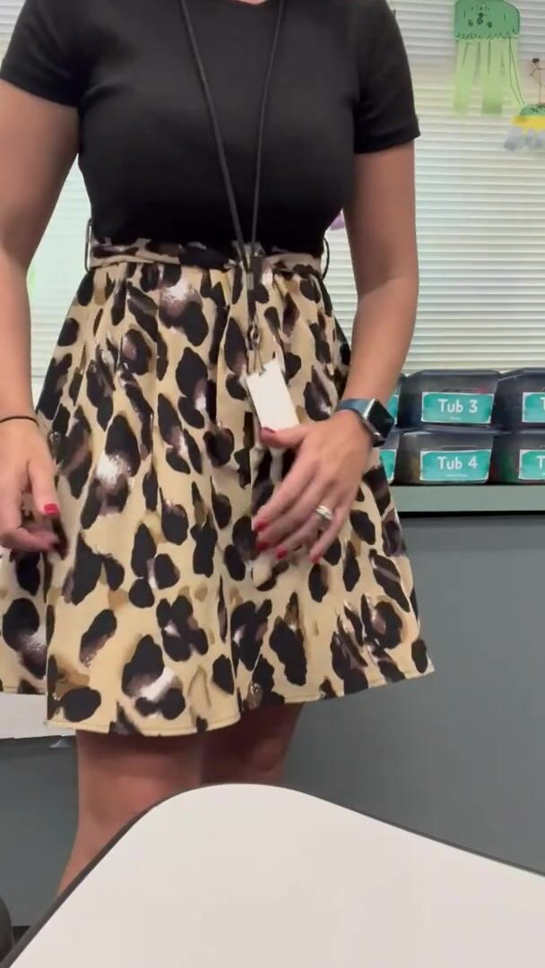 Real teacher shaking ass in classroom