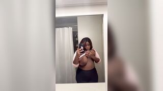 Curvy: Figured you boys would enjoy a curvy black teen sucking her tits ♥️♥️ #4